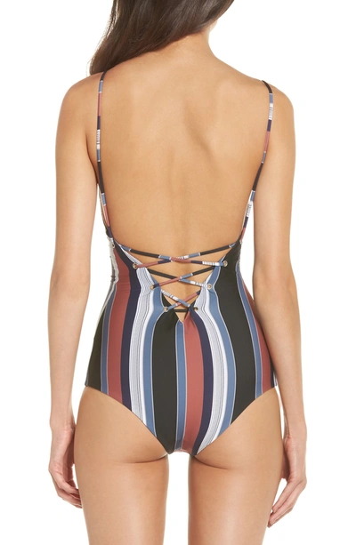 Shop Tavik Monahan One-piece Swimsuit In Berry Stripe