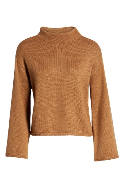 Shop Anne Klein Bell Sleeve Sweater In Vicuna