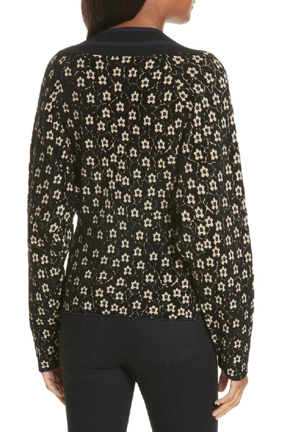 Shop Opening Ceremony Floral Jacquard Sweater In Black Multi