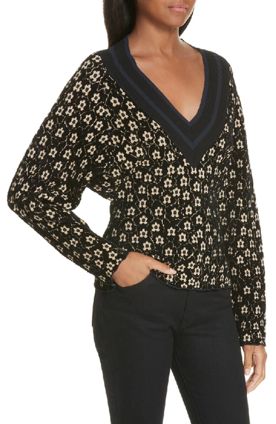 Shop Opening Ceremony Floral Jacquard Sweater In Black Multi