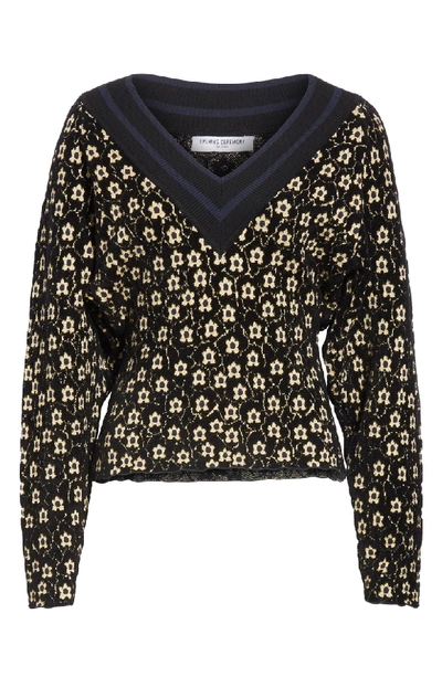 Shop Opening Ceremony Floral Jacquard Sweater In Black Multi