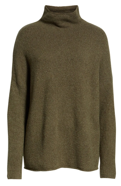 Shop French Connection Flossy Roll Neck Sweater In Dark Olive Night