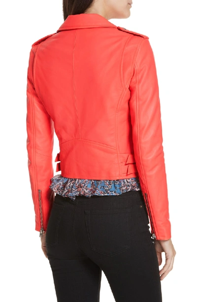 Shop Iro 'ashville' Leather Jacket In Orange