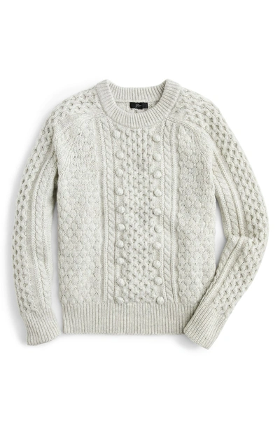 Shop Jcrew Popcorn Cable Knit Sweater In Heather Dusk