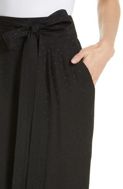 Shop Rebecca Taylor Silk Jacquard Tie Waist Pants In Black