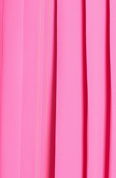 Shop Roksanda Pleated Silk Georgette Midi Dress In Ultra Pink