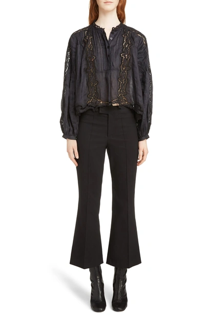 Shop Isabel Marant Nyree Crop Flare Pants In Black