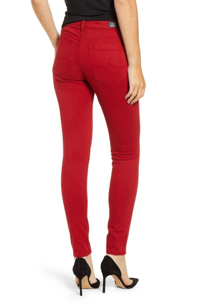 Shop Ag Farrah High Waist Ankle Skinny Jeans In Red Amaryllis