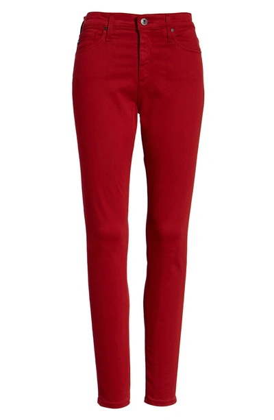 Shop Ag Farrah High Waist Ankle Skinny Jeans In Red Amaryllis