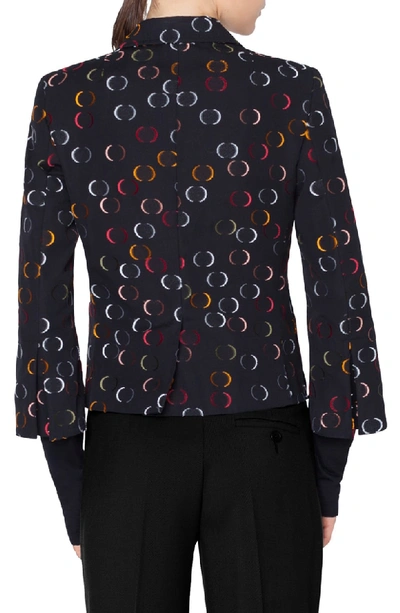 Shop Akris Punto Circle Jacquard Jacket In Nero-multicolor