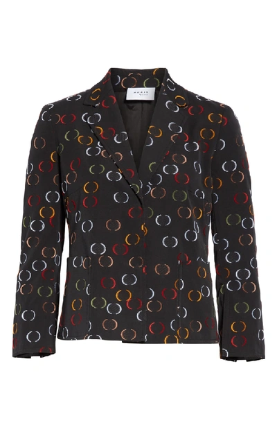 Shop Akris Punto Circle Jacquard Jacket In Nero-multicolor