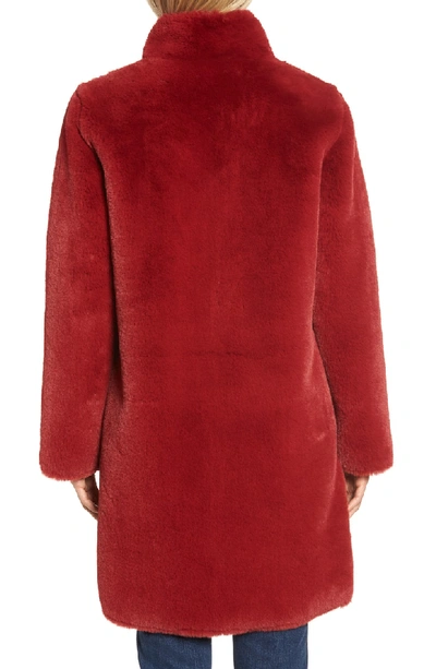 Shop Velvet By Graham & Spencer Faux Fur Reversible Coat In Red