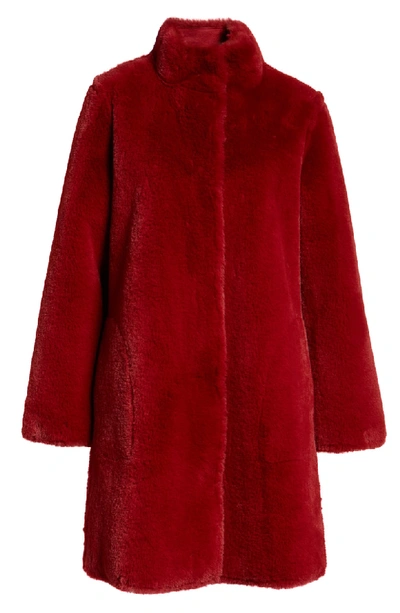 Shop Velvet By Graham & Spencer Faux Fur Reversible Coat In Red