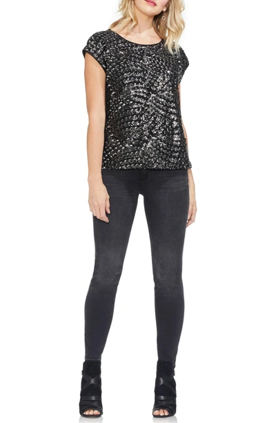 Shop Vince Camuto Sequin Top In Rich Black