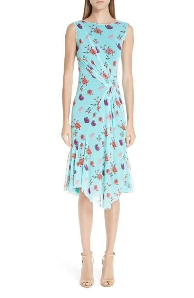 Shop Fuzzi Floral Tulle Gathered Dress In Limpido