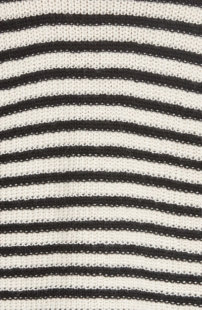 Shop Eleven Six Mia Baby Alpaca Sweater In Black/ivory Stripe