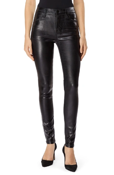 J Brand Maria High Rise Coated Skinny Jeans - Galactic Black | ModeSens
