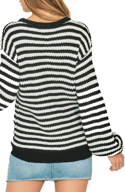 Shop Amuse Society Rodas Balloon Sleeve Sweater In Stripe