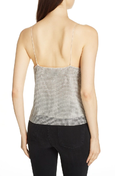 Shop Alice And Olivia Harmon Crystal Chainmaille Camisole In Silver/ Chainmail