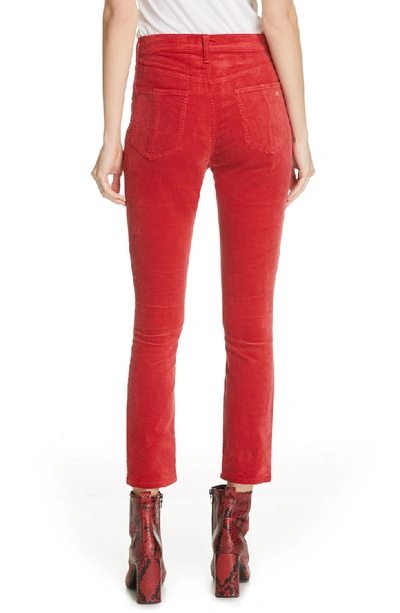 Shop Rag & Bone High Waist Velvet Skinny Pants In Chili Pepper