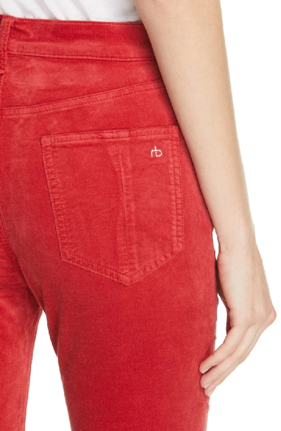 Shop Rag & Bone High Waist Velvet Skinny Pants In Chili Pepper