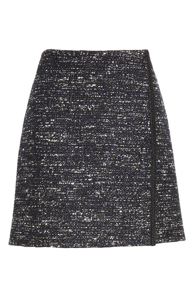 Shop Adam Lippes Tweed Miniskirt In Navy Multi