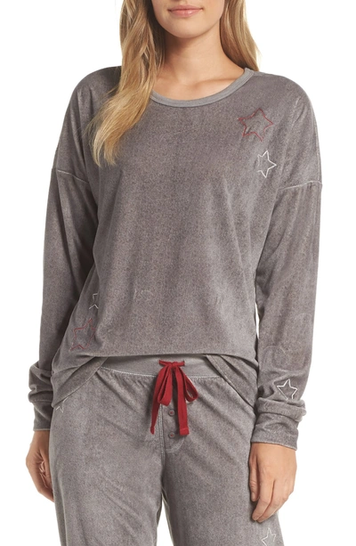 Shop Pj Salvage Velour Pajama Top In H Grey