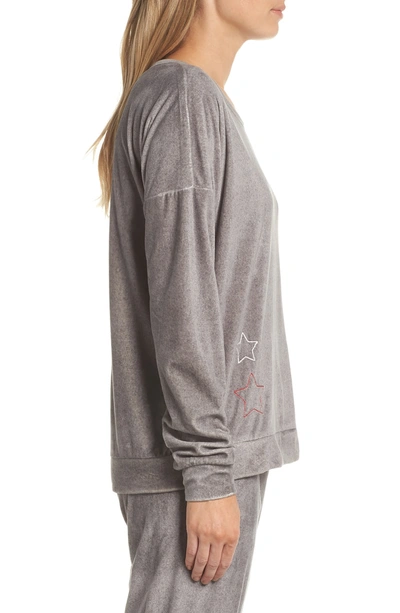 Shop Pj Salvage Velour Pajama Top In H Grey