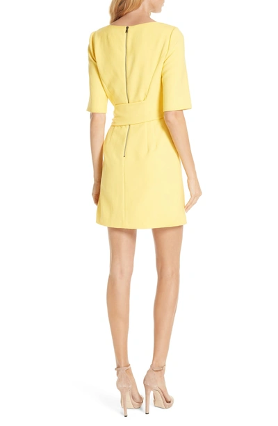 Shop Alice And Olivia Virgil Tie Waist Minidress In Canary