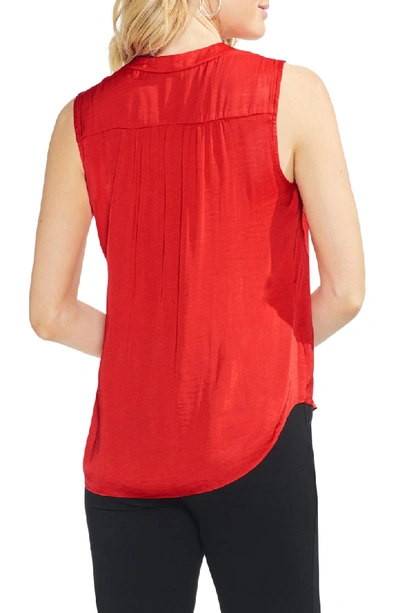 Shop Vince Camuto Rumpled Satin Blouse In Spectrum Red