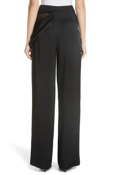 Shop Monse Sequin Panel Wide Leg Pants In Black/ Gun Metal