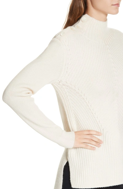 Shop Veronica Beard Rama Merino Wool & Cashmere High/low Sweater In Ivory