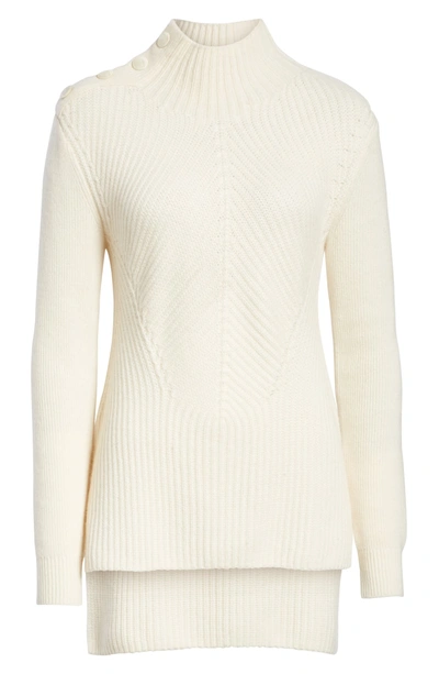 Shop Veronica Beard Rama Merino Wool & Cashmere High/low Sweater In Ivory