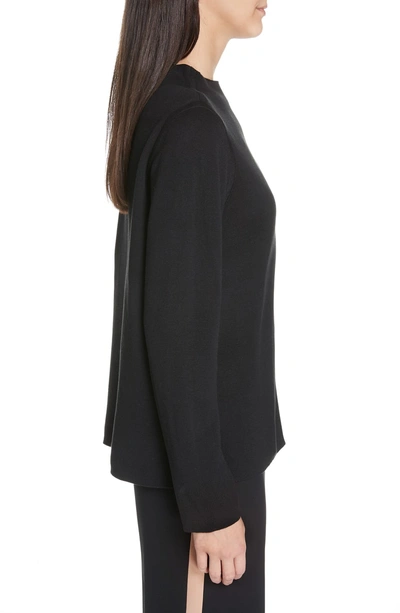 Shop Eileen Fisher Reversilble Silk Blend Sweater In Black/ Clay