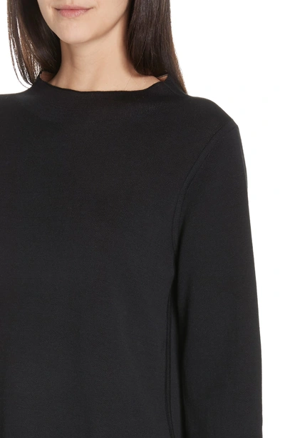 Shop Eileen Fisher Reversilble Silk Blend Sweater In Black/ Clay