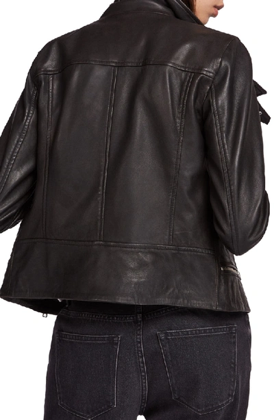 Shop Allsaints Bales Leather Biker Jacket In Black