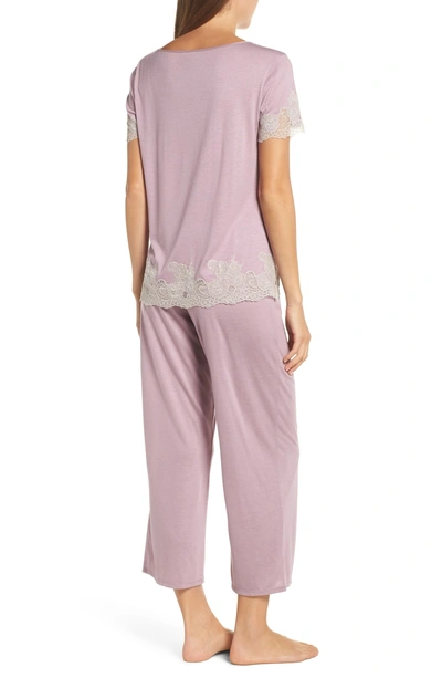 Shop Natori Luxe Shangri-la Pajamas In Heather Berry Blush
