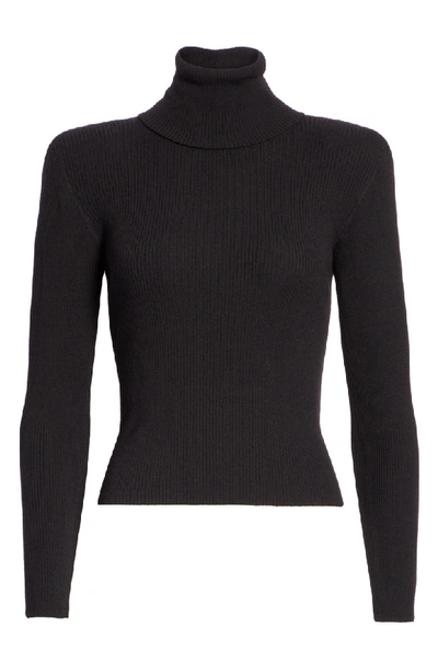 Shop A.l.c Addison Merino Wool Blend Turtleneck In Black