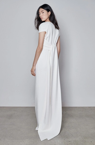 Shop Stella Mccartney F18 Rose Cap Sleeve Wedding Dress In Pure White