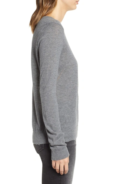 Shop Zadig & Voltaire Miss Bis Skull Cashmere Tee In Gris