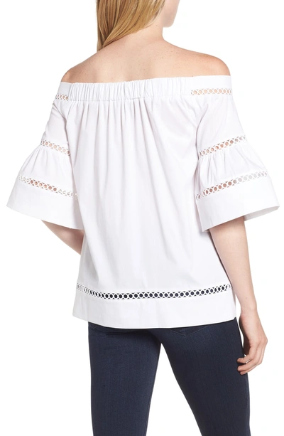 Shop Michael Michael Kors Off The Shoulder Trim Top In White