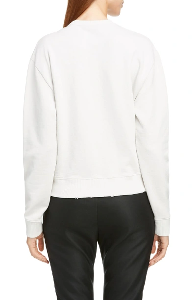 Shop Saint Laurent Animal Logo Sweatshirt In Dirty Ecru / Multicolor