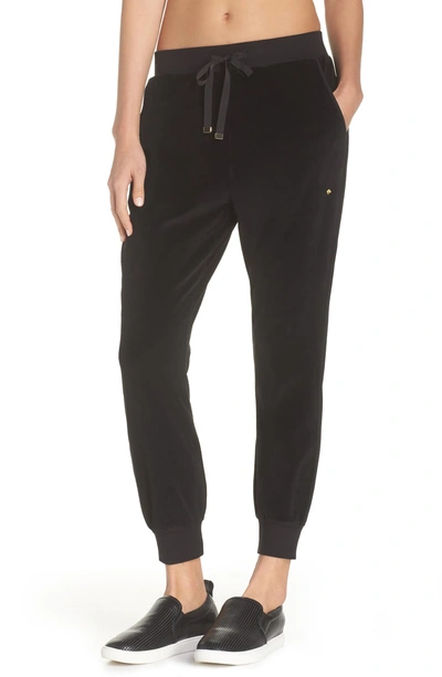 Shop Kate Spade Velour Jogger Pants In Black