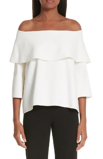 Shop Stella Mccartney Off The Shoulder Top In Ivory