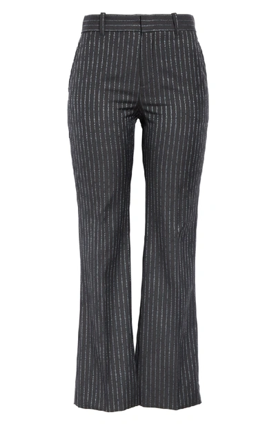 Shop Gucci Stripe Bootcut Pants In 1180 Dark Grey/ Azure