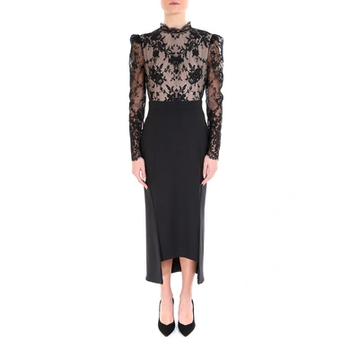 Shop Alexander Mcqueen Lace Keyhole Back Dress In Black