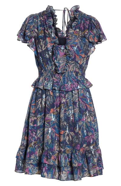 Shop Rebecca Taylor Giverney Fleur Dress In Amethyst Combo