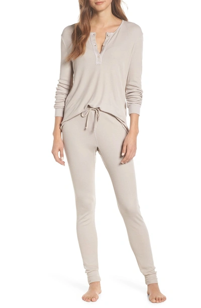 Shop Lacausa Chalet Long Johns Sleep Pants In Oatmeal