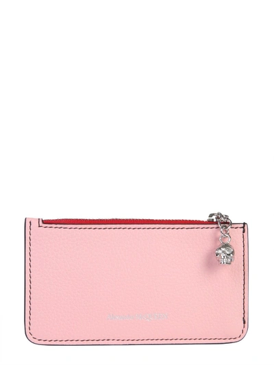 Shop Alexander Mcqueen Zipped Cardholder In Pink
