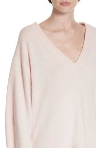 Shop Vince V-neck Cashmere Tunic In Desert Rose